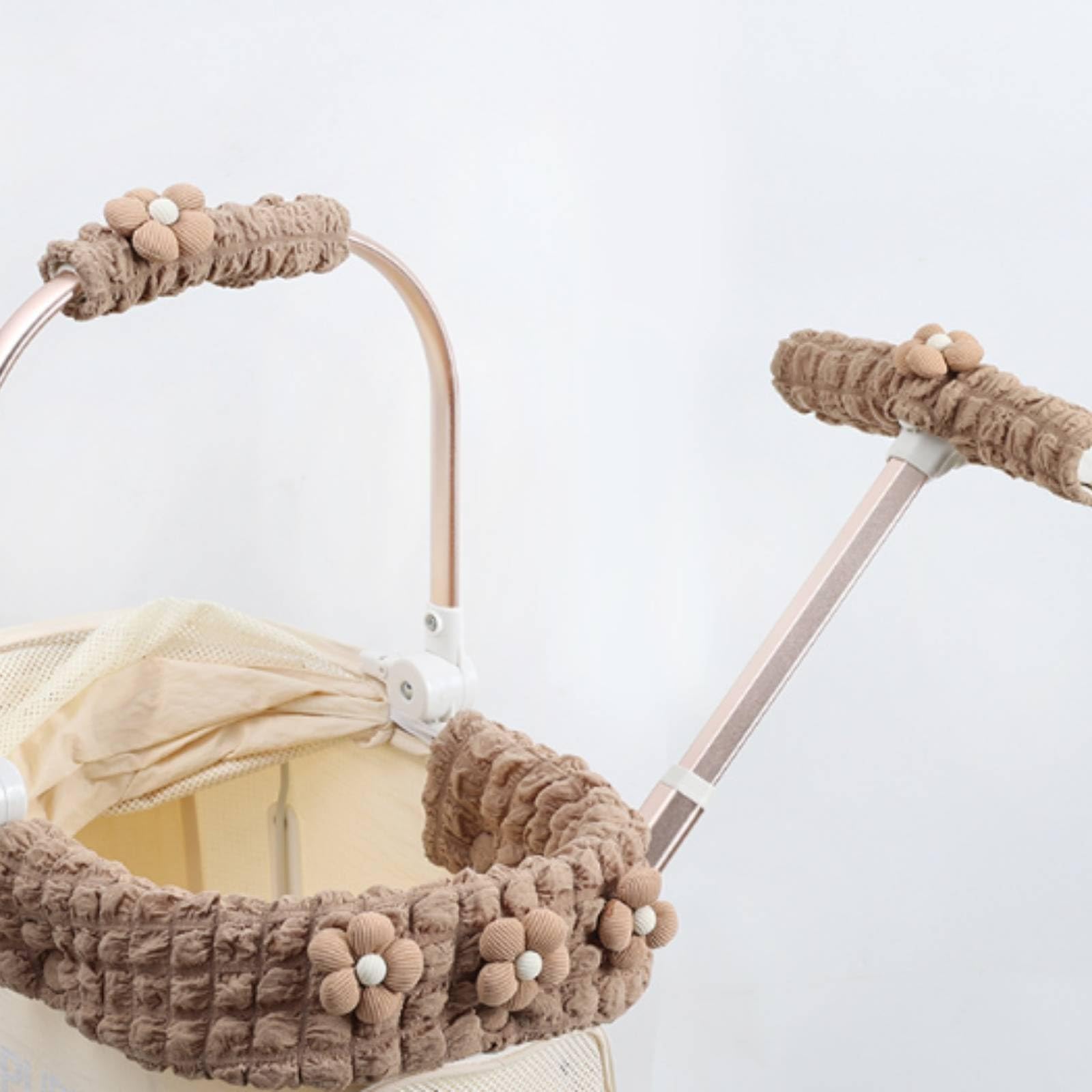 Housse Poussette avec Fleurs Matelassé Housse Poignée Poussette Universelle Accessoire pour, Déplacement