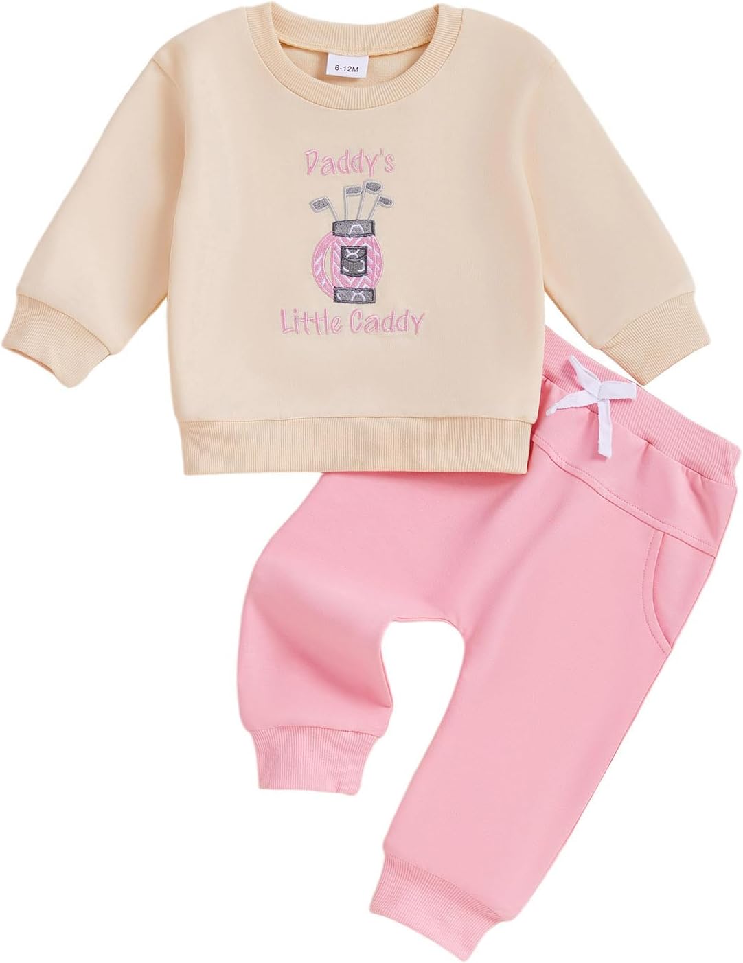 NZNDSHD Baby Boy Girl Fall Clothes Golf Embroidery Long Sleeve Sweatshirt Pants Set Unisex Toddler Winter Outfits 6-24 Months
