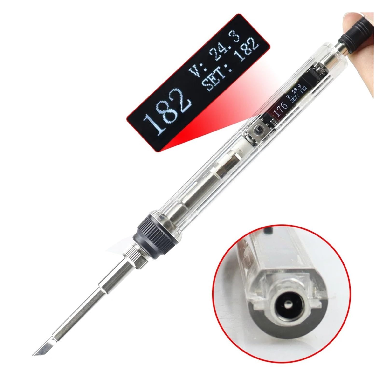 Mini Lutownica DC 12-24V 72W Cyfrowa OLED Regulowana Temperatura Spawanie Elektryczne Końcówka Lutownicza Narzędzie Stacji Najlepszy Prezent(With T12-D24)