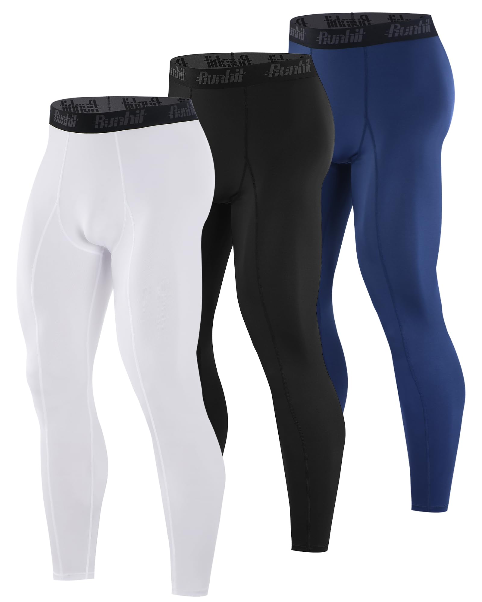 Runhit Men's Compression Running Leggings 3 Pack