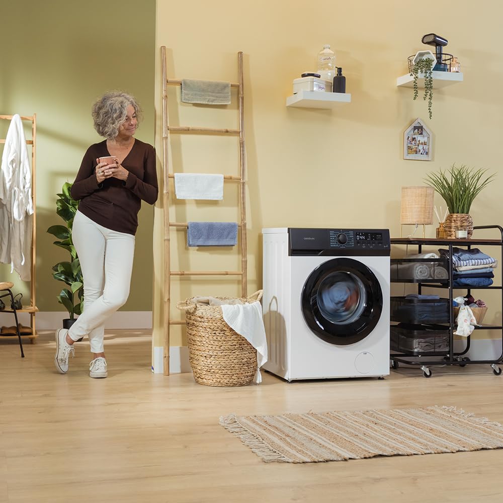 Cecotec Lavadora 10Kg de Carga Frontal Bolero DressCode 10300 Inverter A 2000W, 1400 rpm Máximas Regulables, 15 Programas, Bajo Consumo, Vapor SteamMax, Limipieza Automática del Tambor