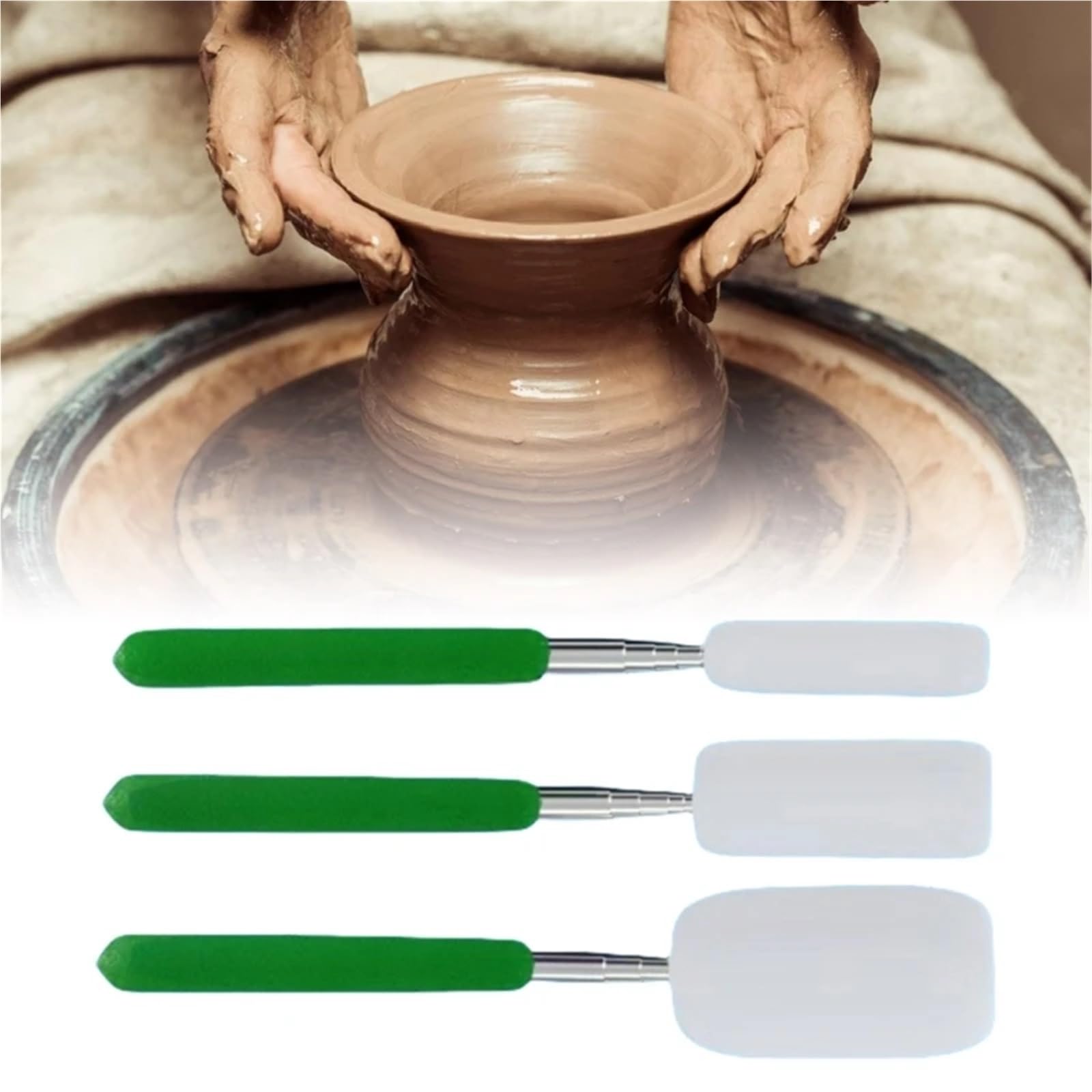 Esponja de Pintura Varilla de Esponja de cerámica Multiusos, palitos de Esponja telescópicos, palitos de Esponja de Arcilla de cerámica Extensibles for Eliminar el Agua, 3 uds.