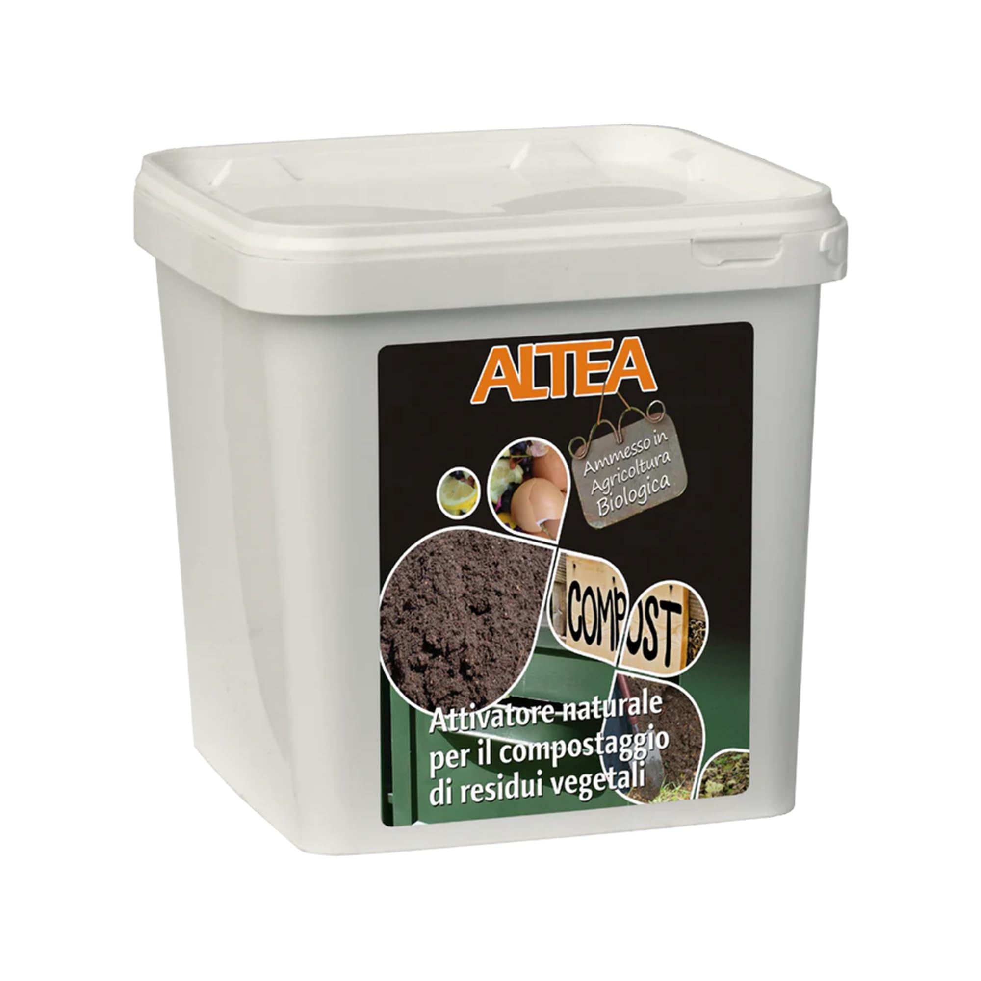 Altea - Acelerador de compostaje de residuos vegetales orgánicos, para compostador, alta concentración de microorganismos, cubo con mango de 3,5 kg