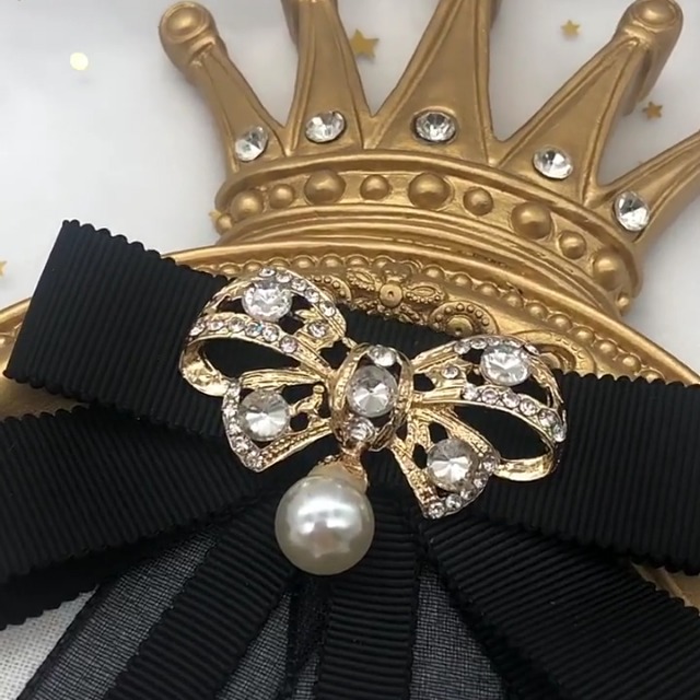 FASELE Broches De Lazo De Jepanese Para Mujer, A La Moda, Pre-atados, Lazo De Lazo Con Lazo, Collar De Jabot, Regalos De Navidad, Fiesta Y Ceremonia, Aluminio, Cristal
