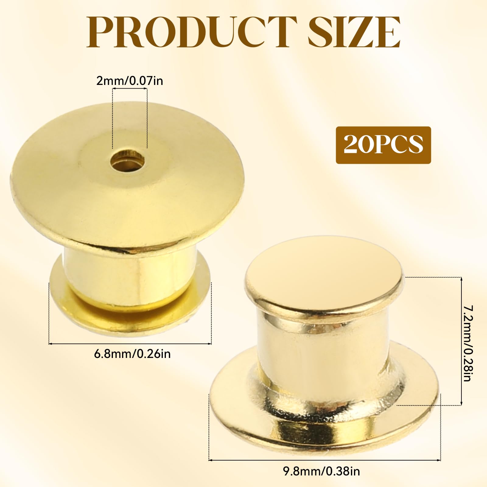 20 PCS Locking Pin Backs Metal Pin Backs Keepers Clasp Needle Back Enamel Pin Backs Gold Jewelry Making Pin Backs Clasp Lapel Pin Backs Locking for Crafts Badge Brooches Jewelry