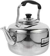 DOITOOL Chaleira de aço inoxidável – Chaleira de chá com apito de 6L com alça anti-escaldante – Chaleira de água quente bules de chá para fogão para água fervente e chá de café