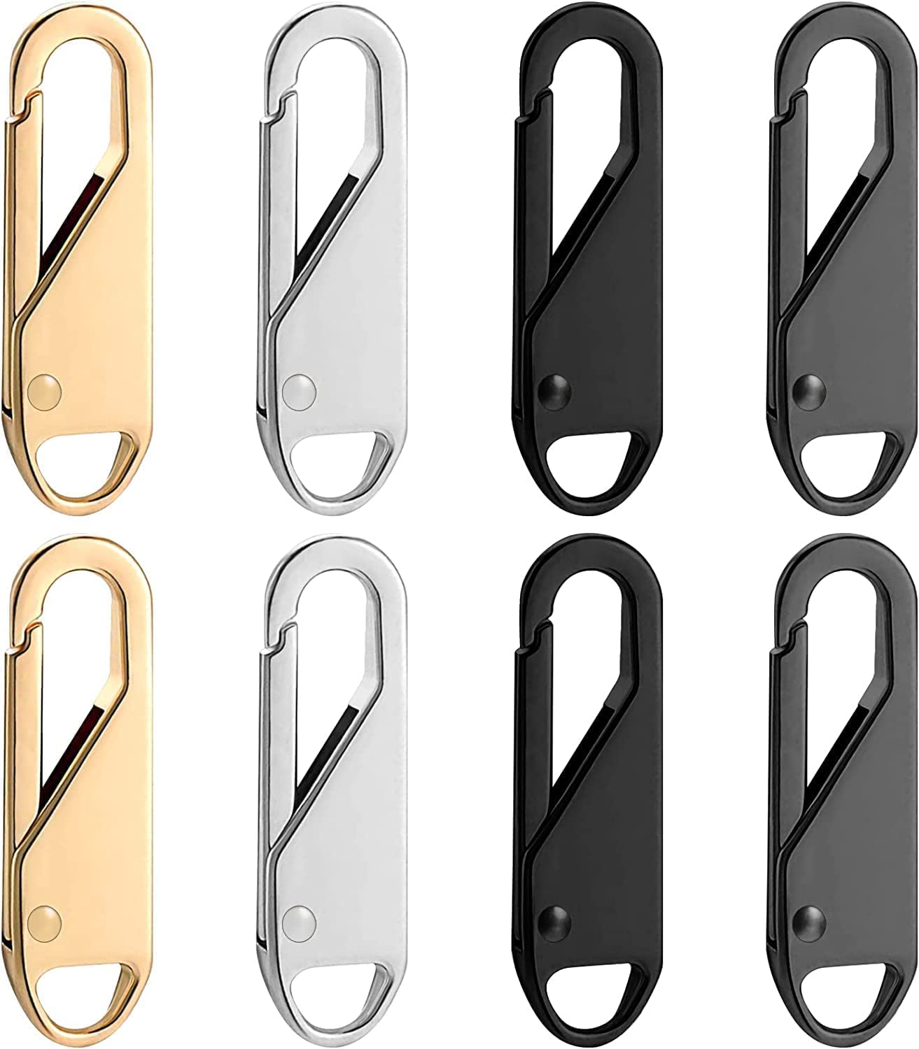 LIMBANI BROTHERS -8Pcs Zipper Pull Replacements,Detachable Zipper Pull,Quick Snap Bag Zipper Puller for Bag,Luggage,Clothing,Jackets,Backpacks,Purse,Coat Etc