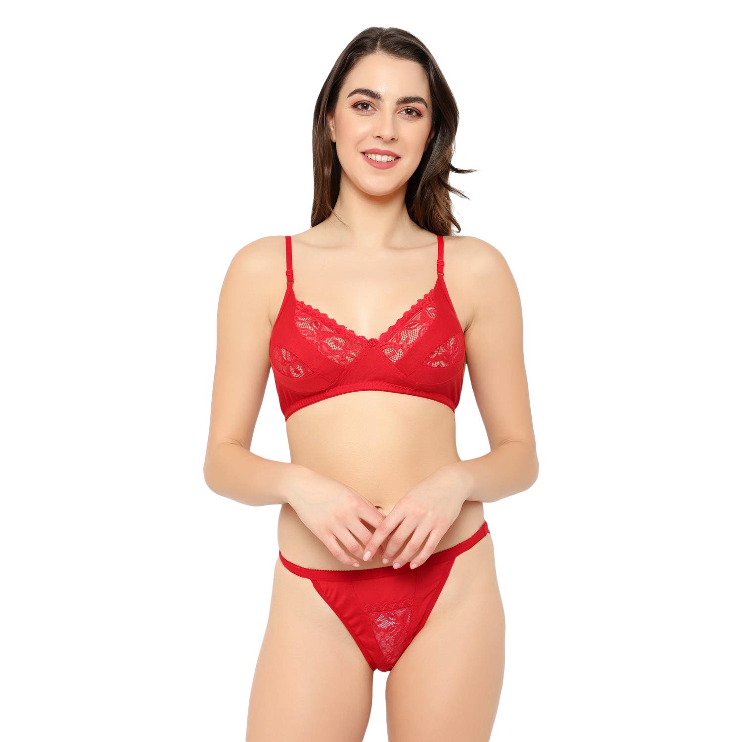 Embellished Lace Detail Bra Panty Set | Lingerie Set for Women and Girls-image-43