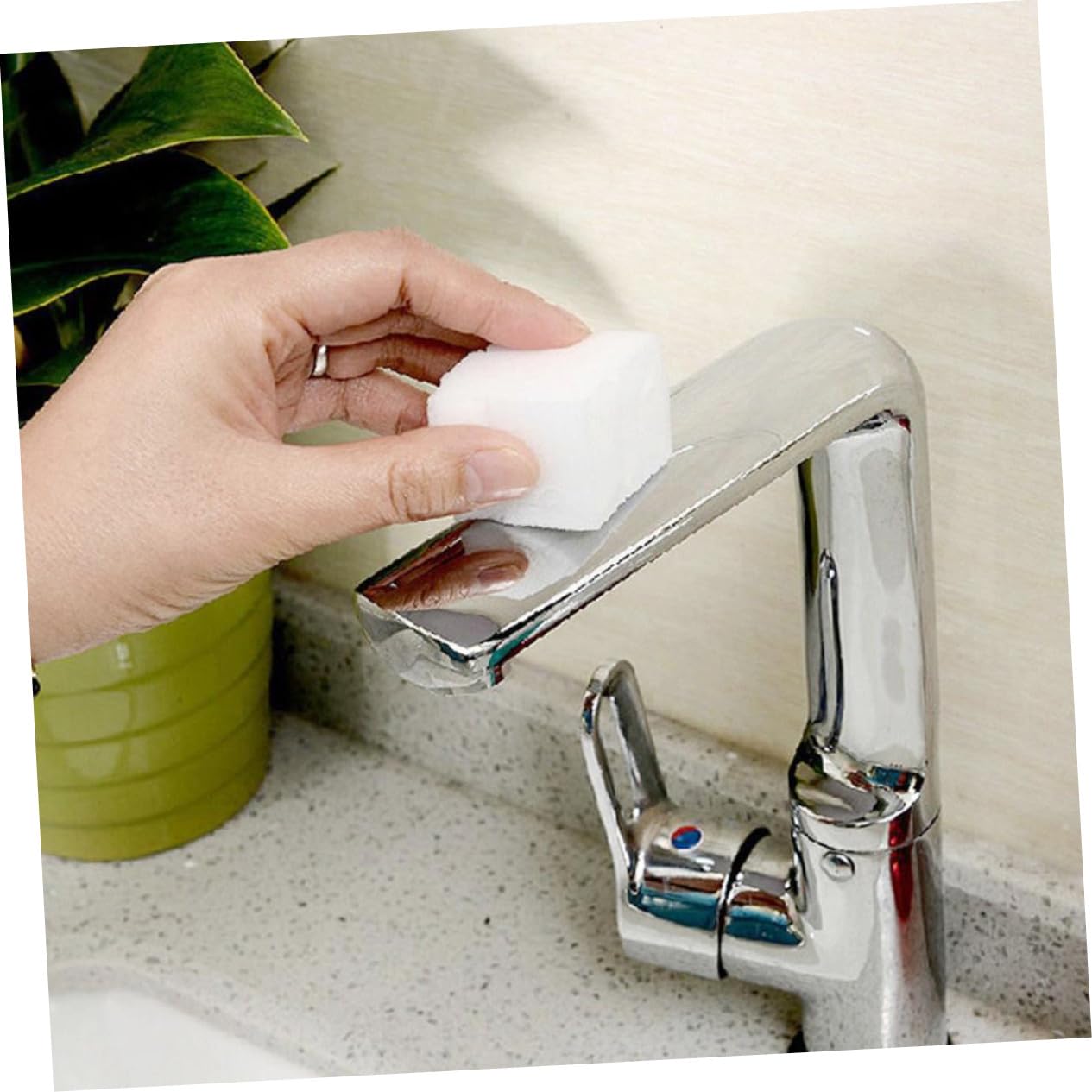 Veemoon 20pièces Éponge de Nettoyage Mousse de Melamine Lot de Éponges Blanches pour Cuisine et Salle de Bain Efficaces Les Taches Quotidiennes