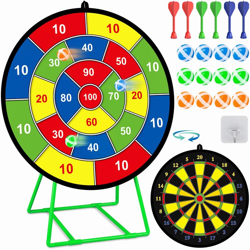 29' Doppelseitige Dartscheibe Anzug Kinder Game Mit 12 klebrigen Bällen,6...