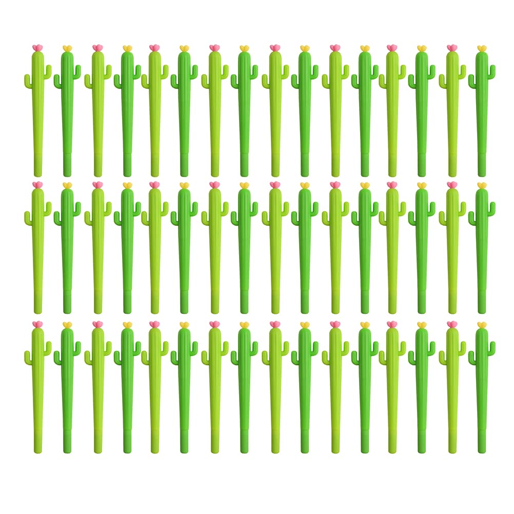 LALAFINA Penna Gel Cactus Verde 24 Pezzi, Punta Fine, Plastica Portatile