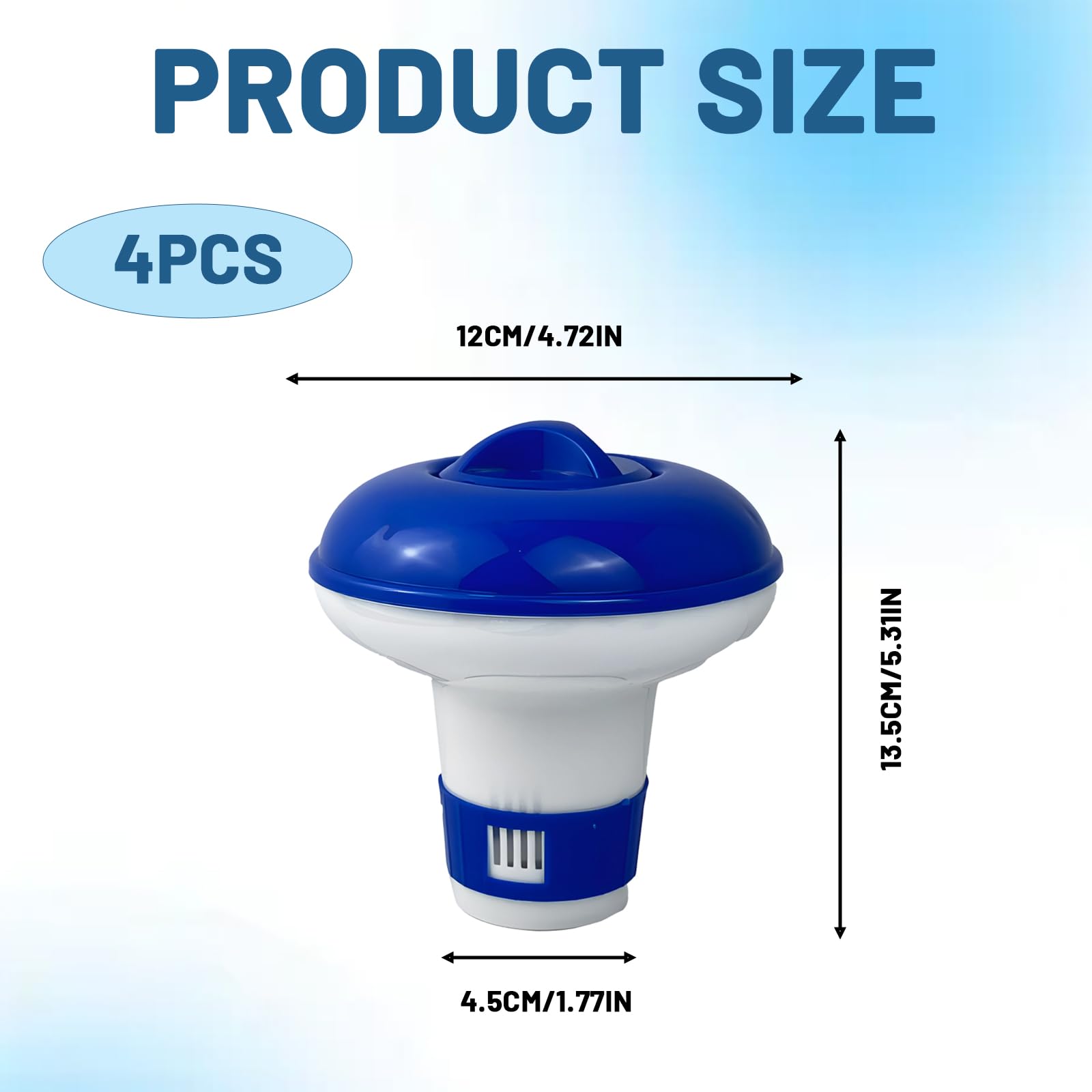 4Pcs Hot Tub Chlorine Dispenser, Adjustable Chlorine Dispenser for Hot Tub, All Spa, and Water Park Swimming Pool Floater — view 2