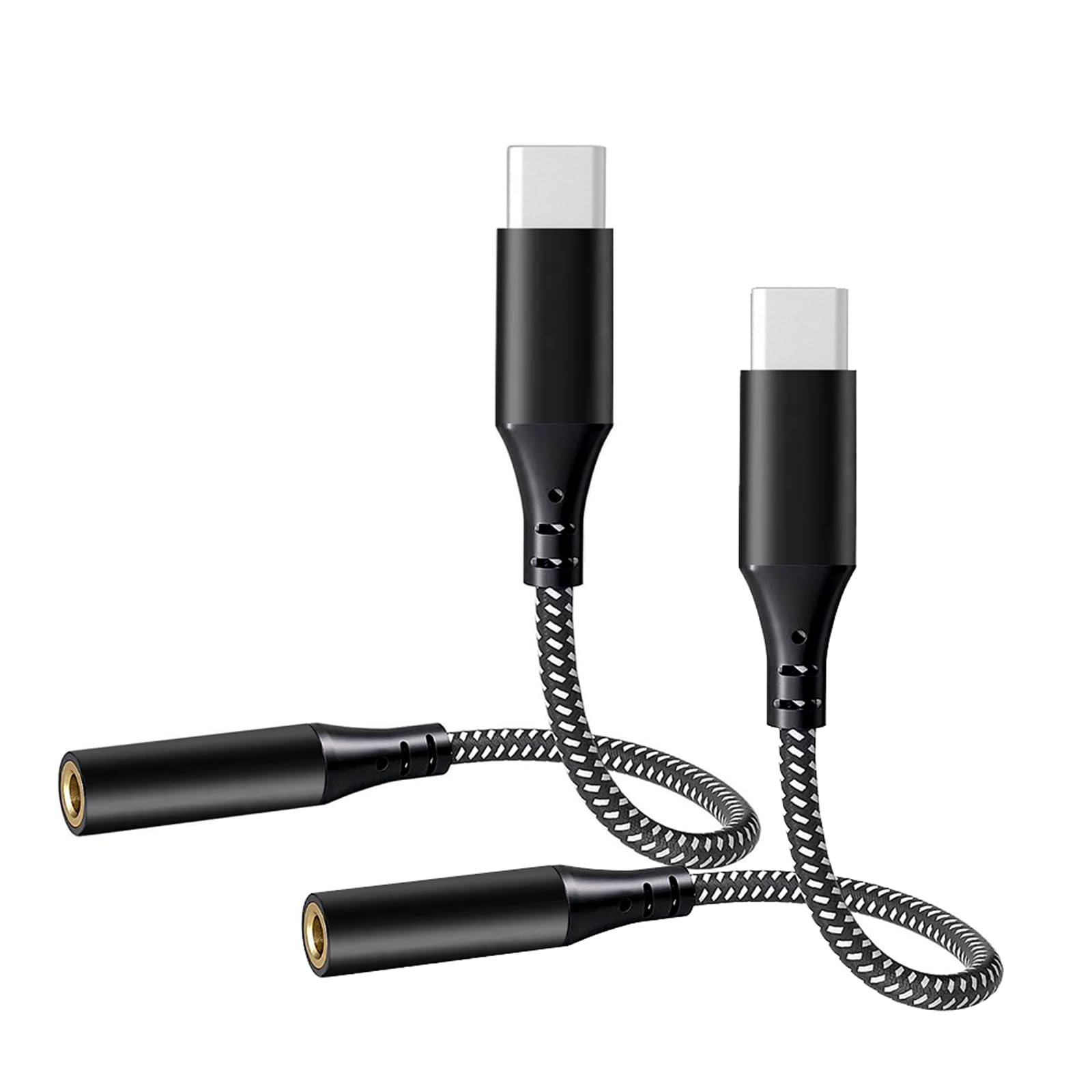 goingaux USB C to 3.5mm Jack - USB C Headphone Adapter - Aux to USB C Headphone Jack Audio Adapter Type C to 3.5mm Aux Adapter Compatible with iPhone 15/15Pro max,Samsung,other USB C Phone (2, Black)