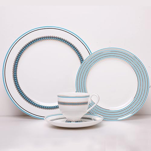 Juego de vajilla de 16 piezas, platos redondos, resistentes a los arañazos, sin plomo, aptos para microondas, horno y lavavajillas
