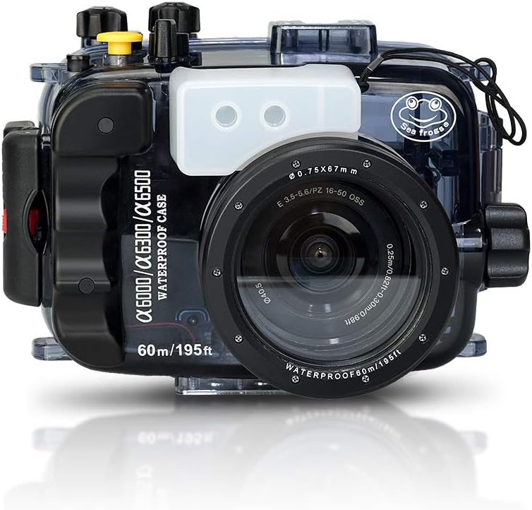 Seafrogs 40m/130ft Waterproof Underwater Camera Housing Waterproof Case for A6000 A6300 A6500 Compatible with 16-50mm Lens