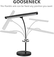 Vista 2 de Luz de música de piano de 18 LED con soporte ajustable para piano de cola, músico, lectura de libros, manualidades