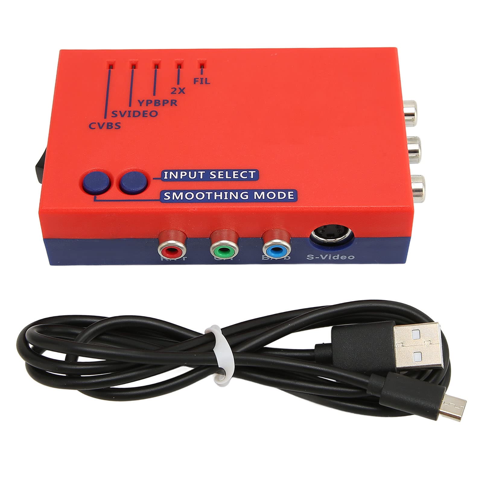 RetroScaler2x HD Multimedia-Schnittstellenkonverter für Retro-Konsolen – Line Multiplier 480p/576p Auflösung Konverter für NTSC & PAL Signale -Ausgang Kompatibel mit 2D und 3D Spielen (Rot) Endgül