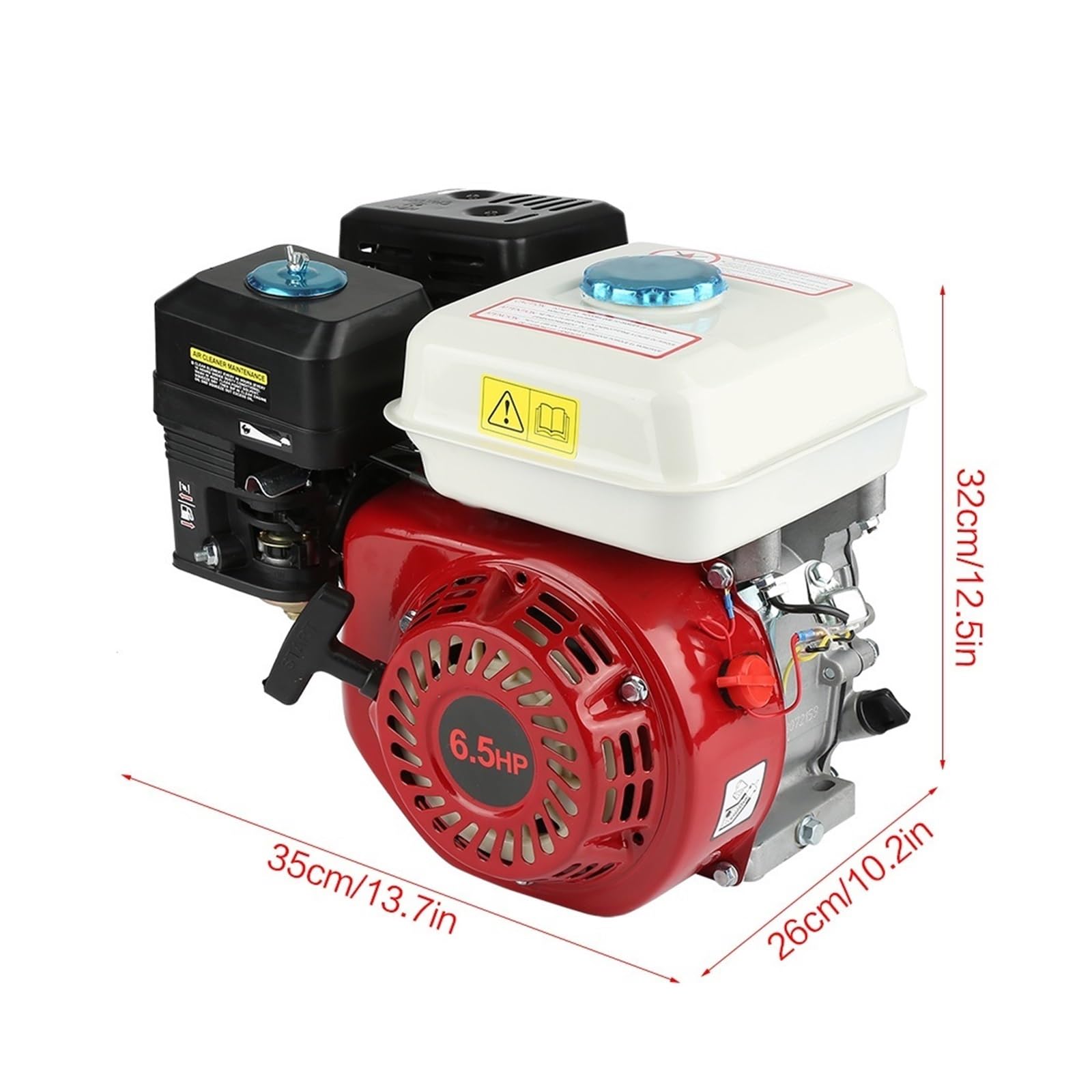 Moteur À Essence 4 Temps 6,5 CV, Démarrage Manuel, 168F OHV, Kit D'outils Électriques De Remplacement, Rouge Et Noir Puissance éLevéE