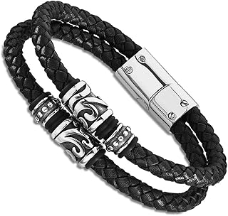 Pulsera modelo LS2073-2/2 de la colección Dark Style en piel para caballero, Plata