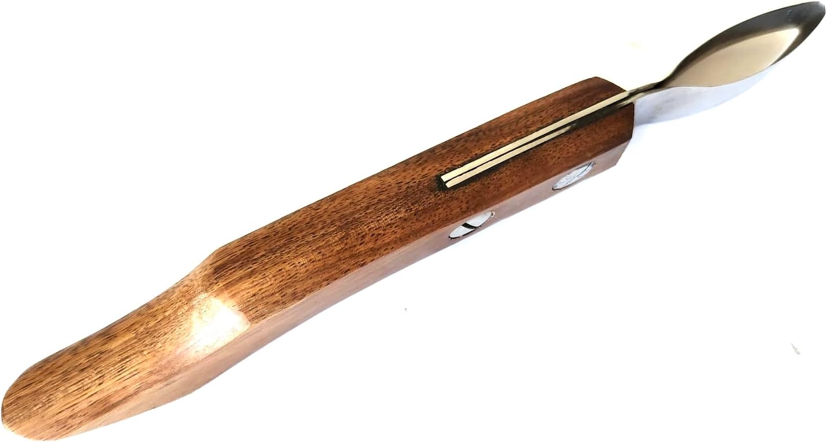 Hoof Knife Large Loop Oval Farrier Equine Horse Stainless Steel Blade Wooden Handle
