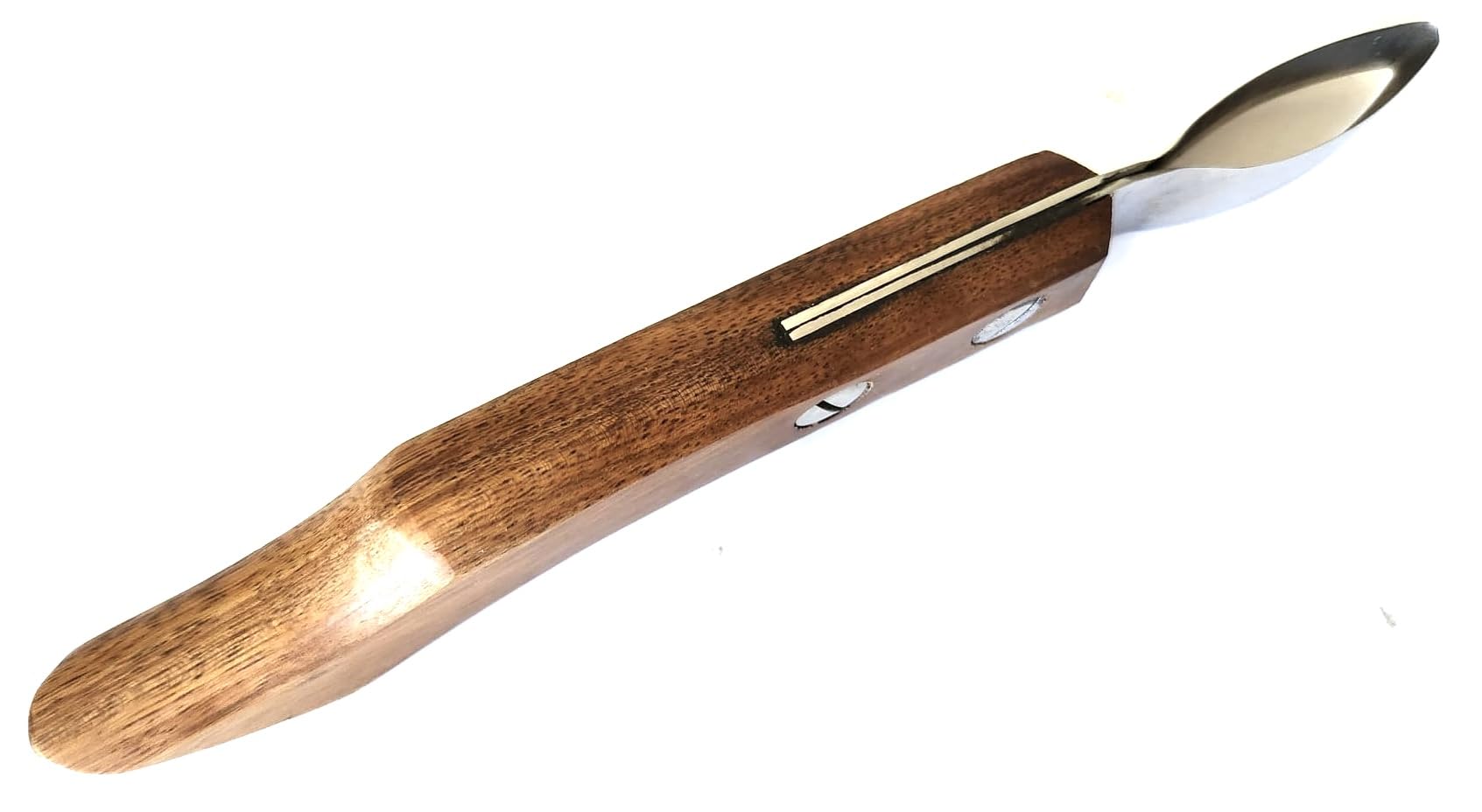 Hoof Knife Large Loop Oval Farrier Equine Horse Stainless Steel Blade Wooden Handle