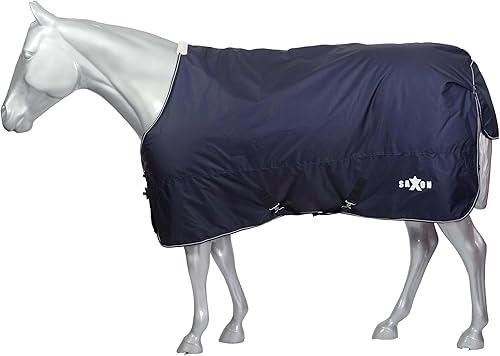 Vista 3 de Saxon Defiant 600D Cuello estándar mediano, cuadros azul marino, 72 pulgadas