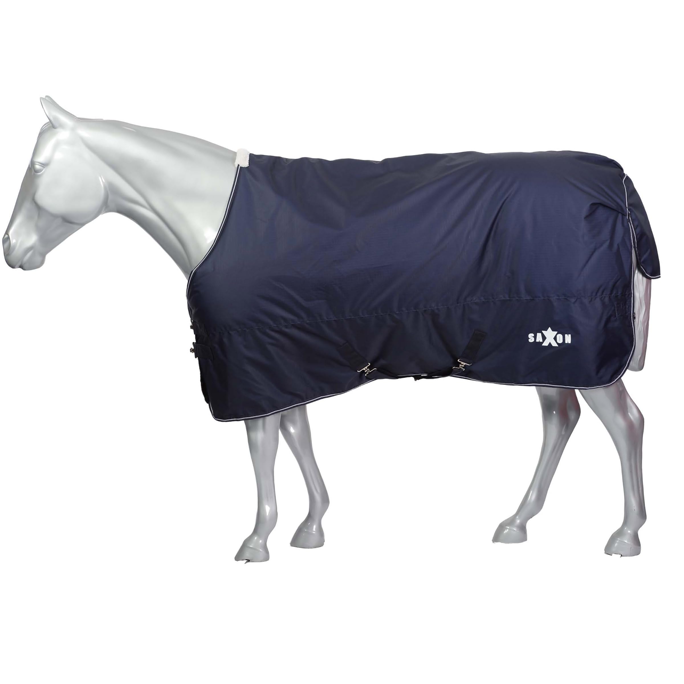 Saxon - Manta de Caballos para Ejercicio Medio Cuello Estándar Defiant (6' 5) (Marino, Blanco)