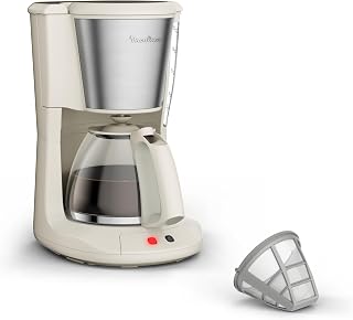Subito Moulinex Beige Stainless Steel Filter Coffee Maker, Optional Keep Warm Function, Reusable Permanent Filter, FG5S1AE0, Rise