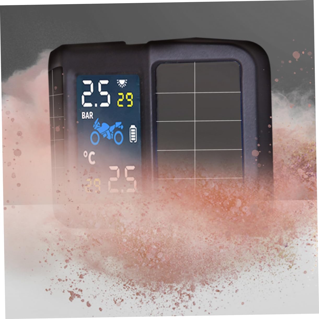 1set Solar Tire Pressure Monitor for Motorcycle Real Data Easy Use Compact Lightweight Design Essential Motorcycle