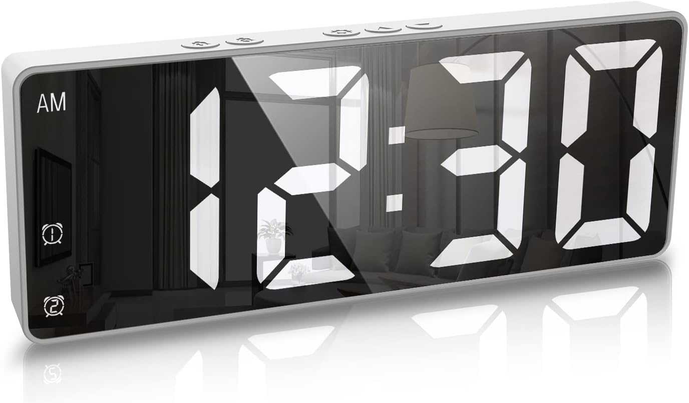 Criacr Digital Alarm Clock, Alarm Clocks Bedside for Kids Heavy