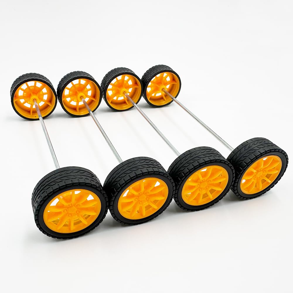 Set Di Ruote In Gomma Con Mozzi In Plastica Per Modellini RC E Robot - Accessori Fai-da-te Per Auto Giocattolo