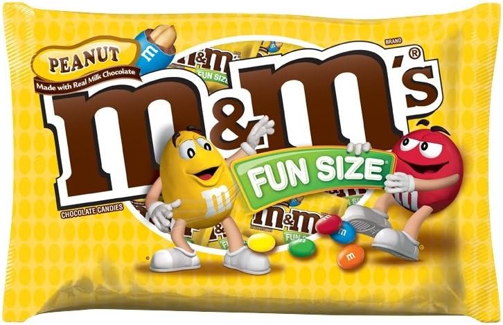 M&M'S Peanut Chocolate Candy Fun Size Bag 18.8 Ounce (Pack of 3)