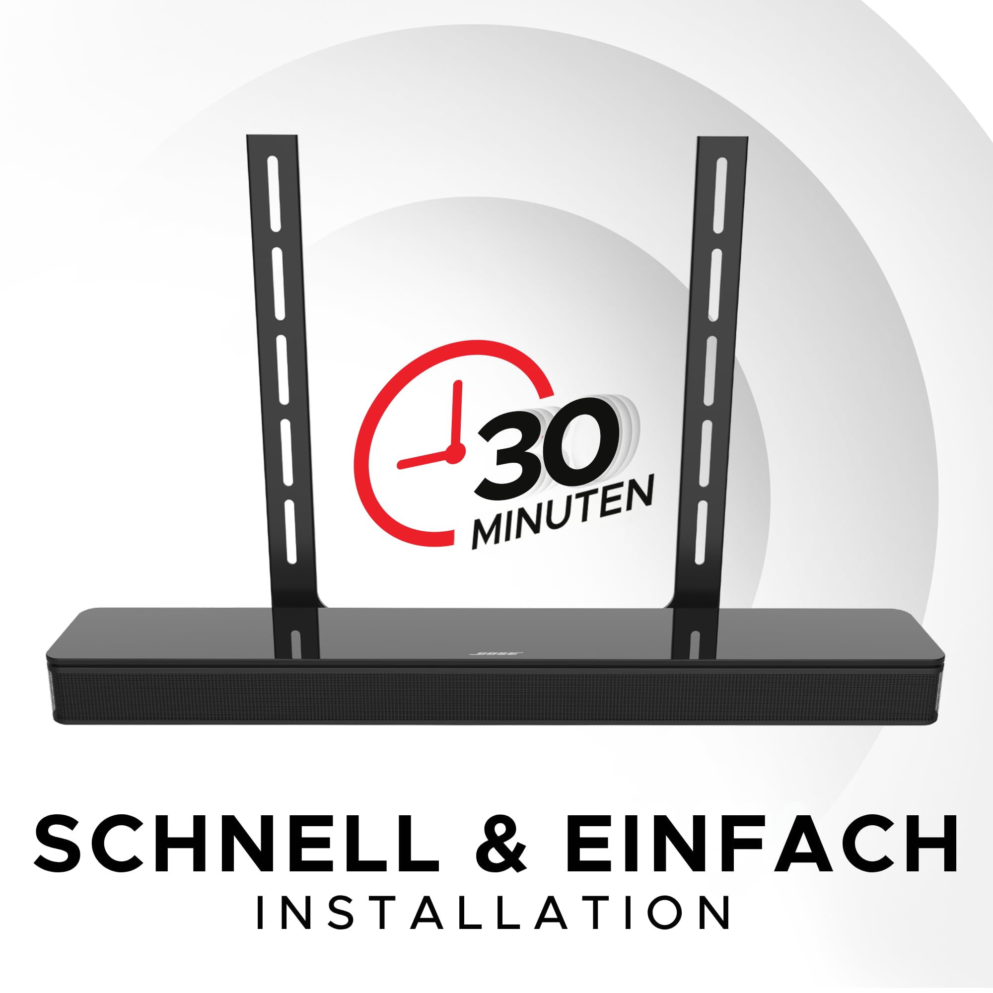 Sound Bass Unter-TV-Halterung für Bose Soundbars, unsichtbar, Schwarz
