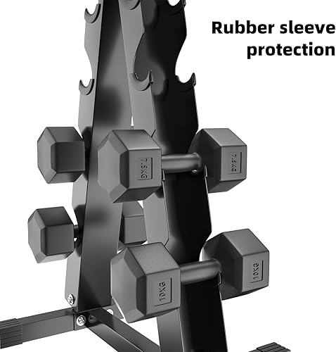 Miniatura 7 de 4-Tier Dumbbell Rack Stand, A-Frame Metal Weight Rack with Handle  Space-Saving Strength Training Dumbbell Storage for Home Gym