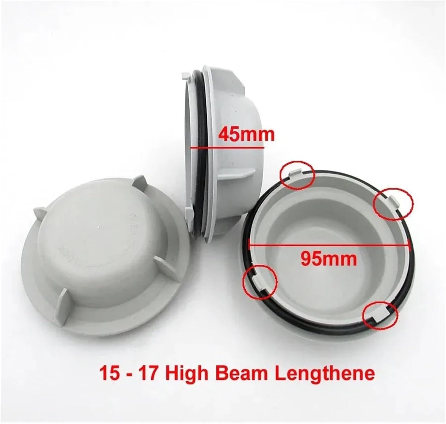 LED Headlight Dust Cover Cap For Toyota For Highlander 2015-2020 Headlamp Dust Cover Low High Beam Headlight Rear Lengthened Seal Cap 82mm 95mm(1pcs18-20 high)