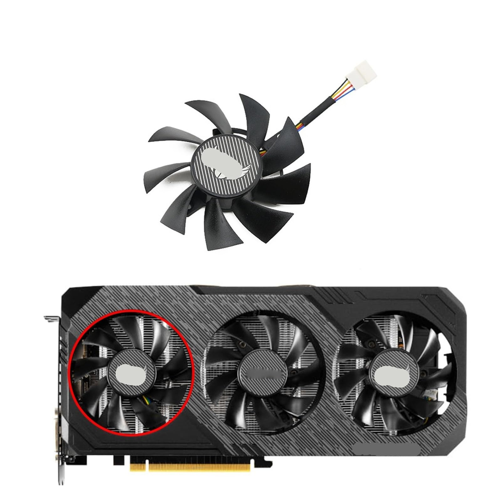 Ventilateur pour carte graphique de rechange FD8015U12D 7 broches 75 mm