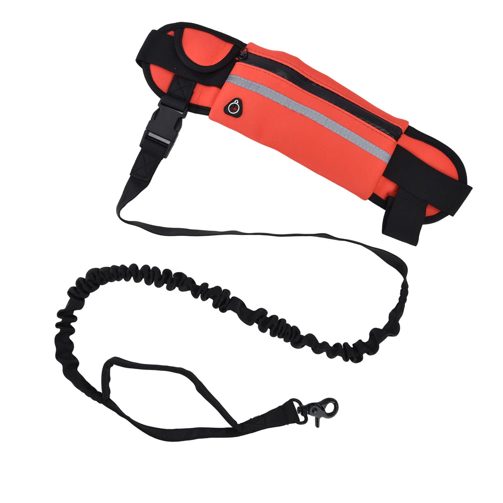 Cocoarm Guinzaglio per Cani a Mani Libere Striscia Riflettente Guinzaglio per Cani in Vita con Borsa con Cerniera Staccabile Tessuto per Immersione Poliestere 65 Fino a 115 Cm Regolabile per (rosso)