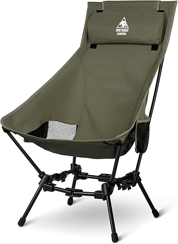 Miniatura 1 de ONETIGRIS Dragonhide - Silla de campamento de gran tamaño con diseño de almohada, cómodo asiento ampliado plegable, capacidad de 275 libras