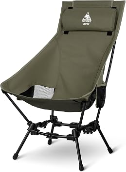ONETIGRIS Dragonhide Oversized Camping Chair with Pillow Design, Comfortable Widened Seat Folding, 275 lbs Capacity