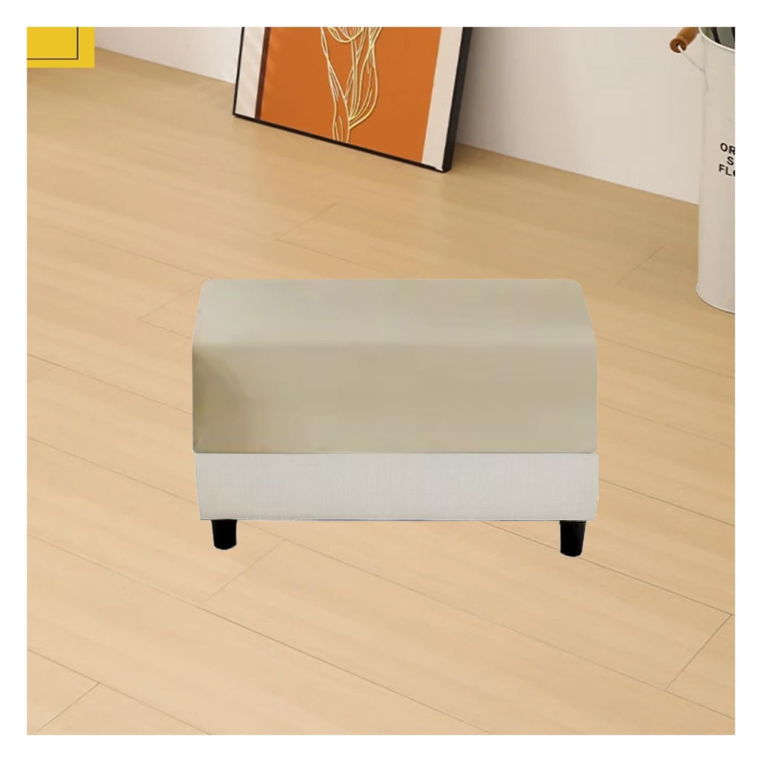 ILiemao Super Stretch Soft Fit Ottoman Cover Slipcover Square/Rectangular for Foot Stool 20x27in/50x68cm 18x22in/45x55cm Furniture for Living Room with Elastic Bottom，Washable(G18,60-70 cm/24-28 in)