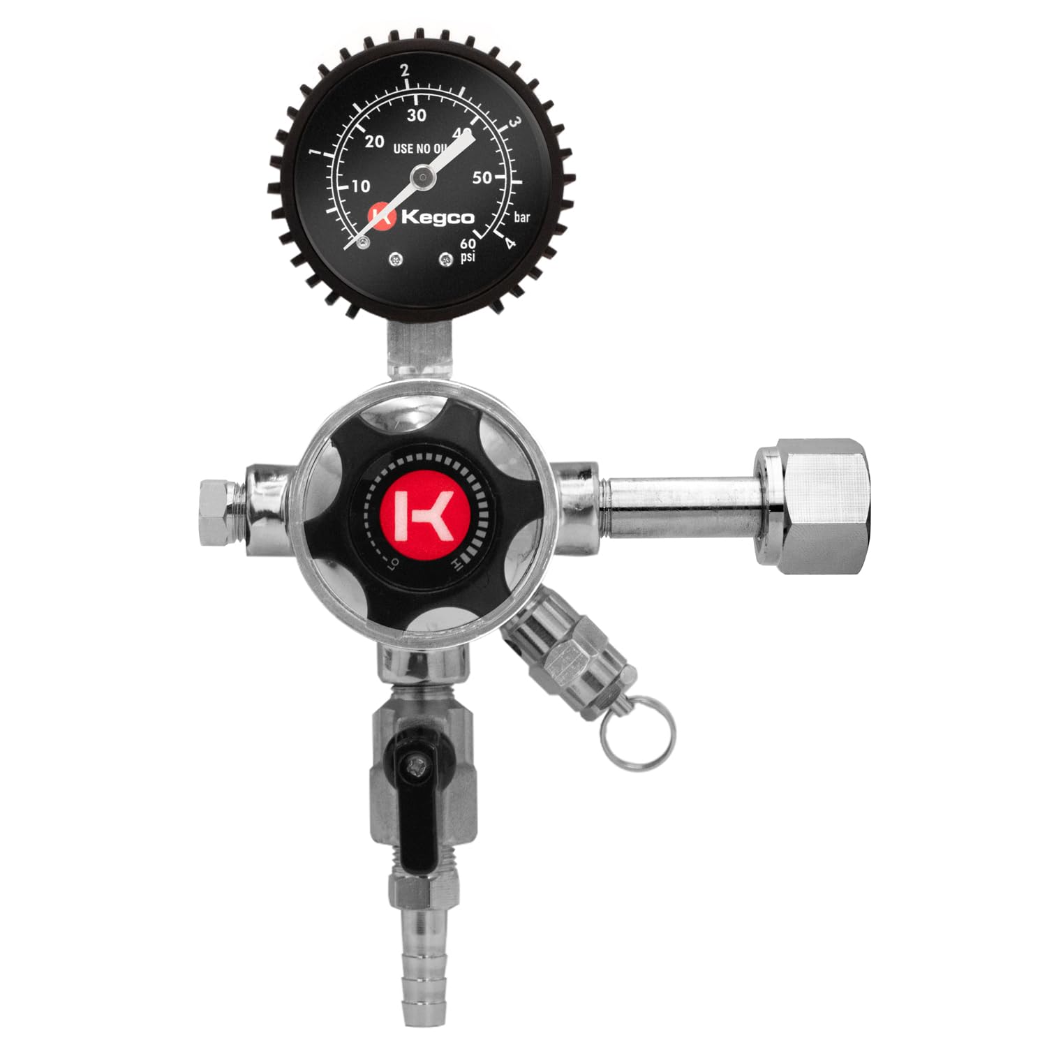 LHU51 CO2 Regulator, Chrome-Plated Brass Glass Rubber