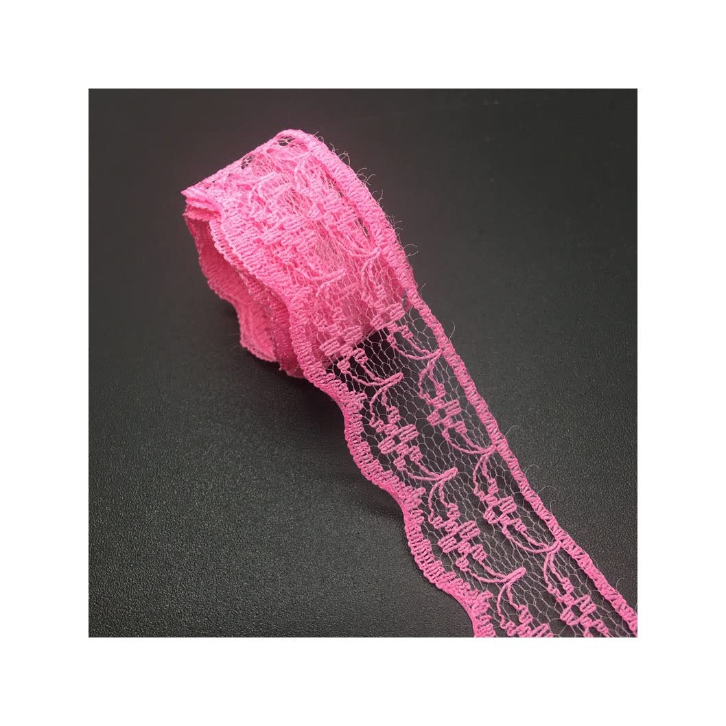 BAN.P 10yards/lot Handicrafts Embroidered Net Lace Trim Ribbon DIY Wedding/Birthday/Christmas Decorations Sewing Fabric (Color : Rose, Size : Width: 3/4Inch (20mm))
