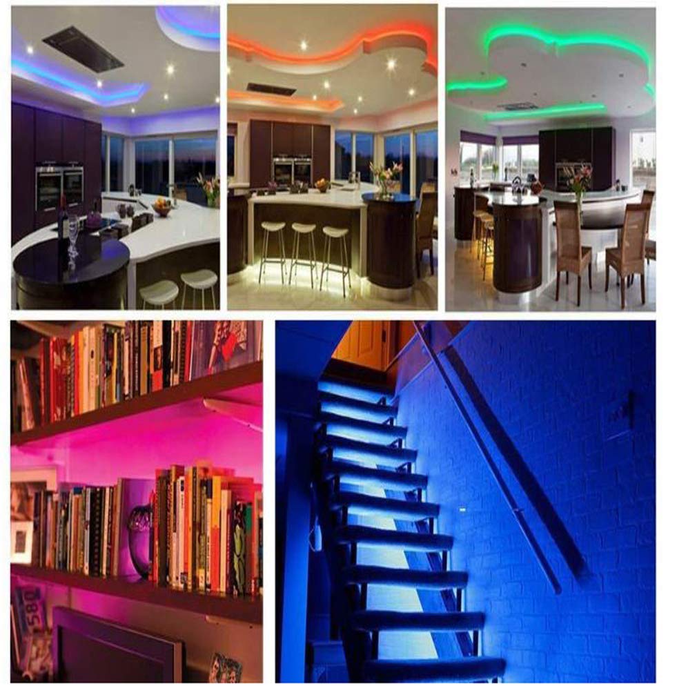 Striscia LED 5M, Luci Led Colorate Smart Phone Strisce LED Compatibile RGB SMD 5050 Musica Sync LED Strip Controllo App E 24/44 Tasti Telecomando RF Per Casa Cucina Festa TV Decorazione,44key,15M