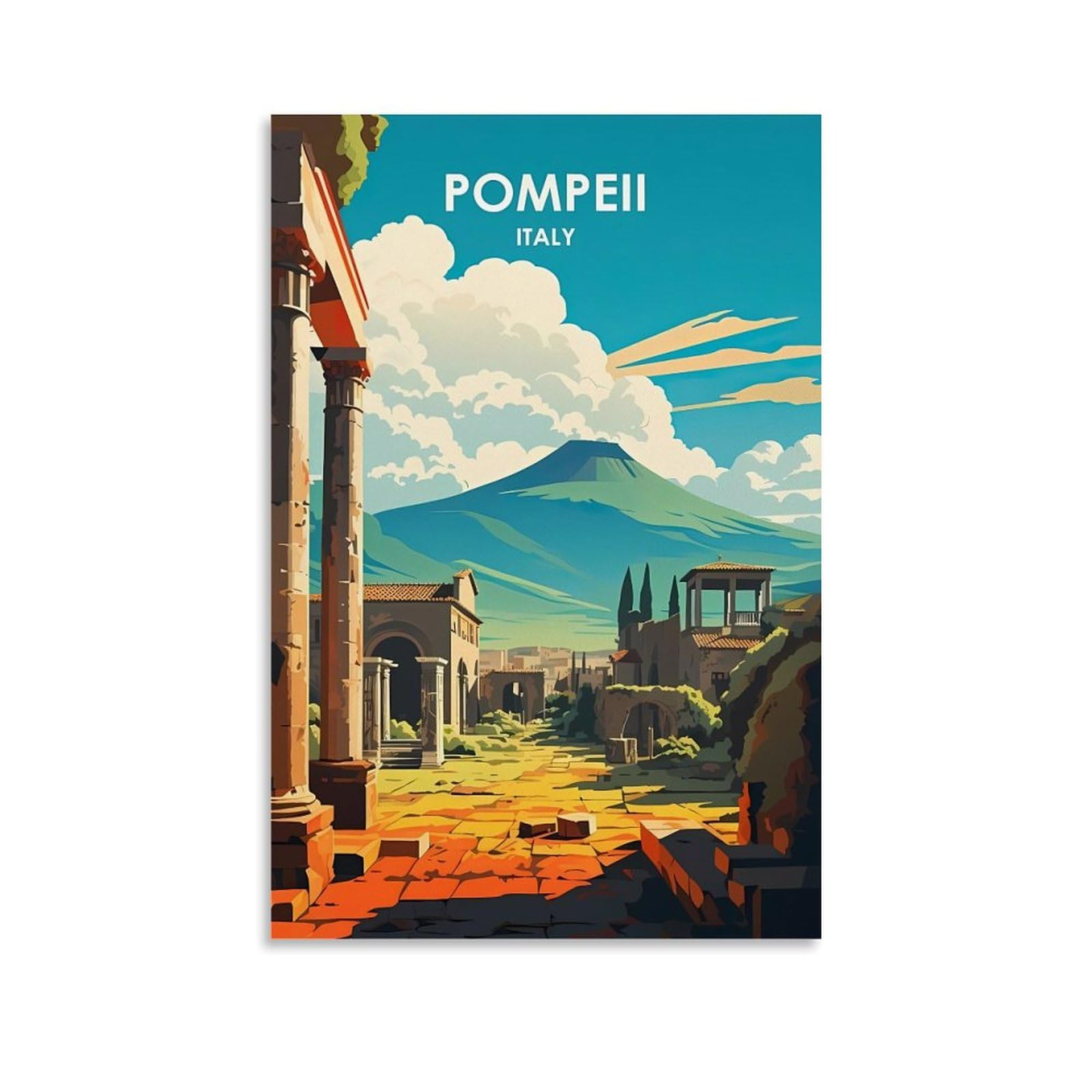 EZMLFA 5D Diamond Art Kits for Beginner,Pompeii Italy,Diamond Picture Art for Beginner, DIY Gem Cross Stitch Creative Gift Home Wall Decor 40x40cm