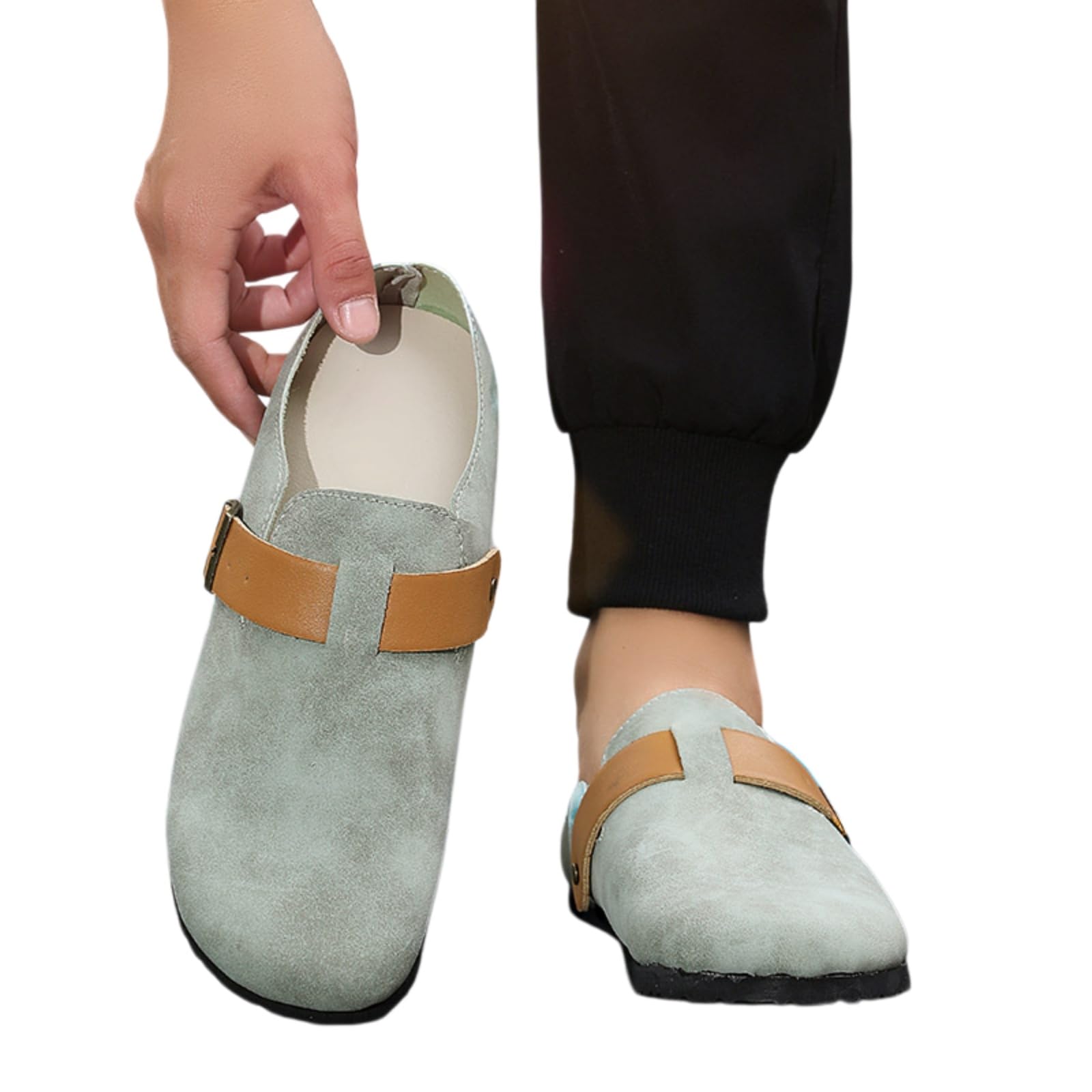 Pantofole Casual Uomini in Pelle, Comode Scarpe Leggere con Semplice Scivolo sullo Stile per attività All'aperto all'Interno
