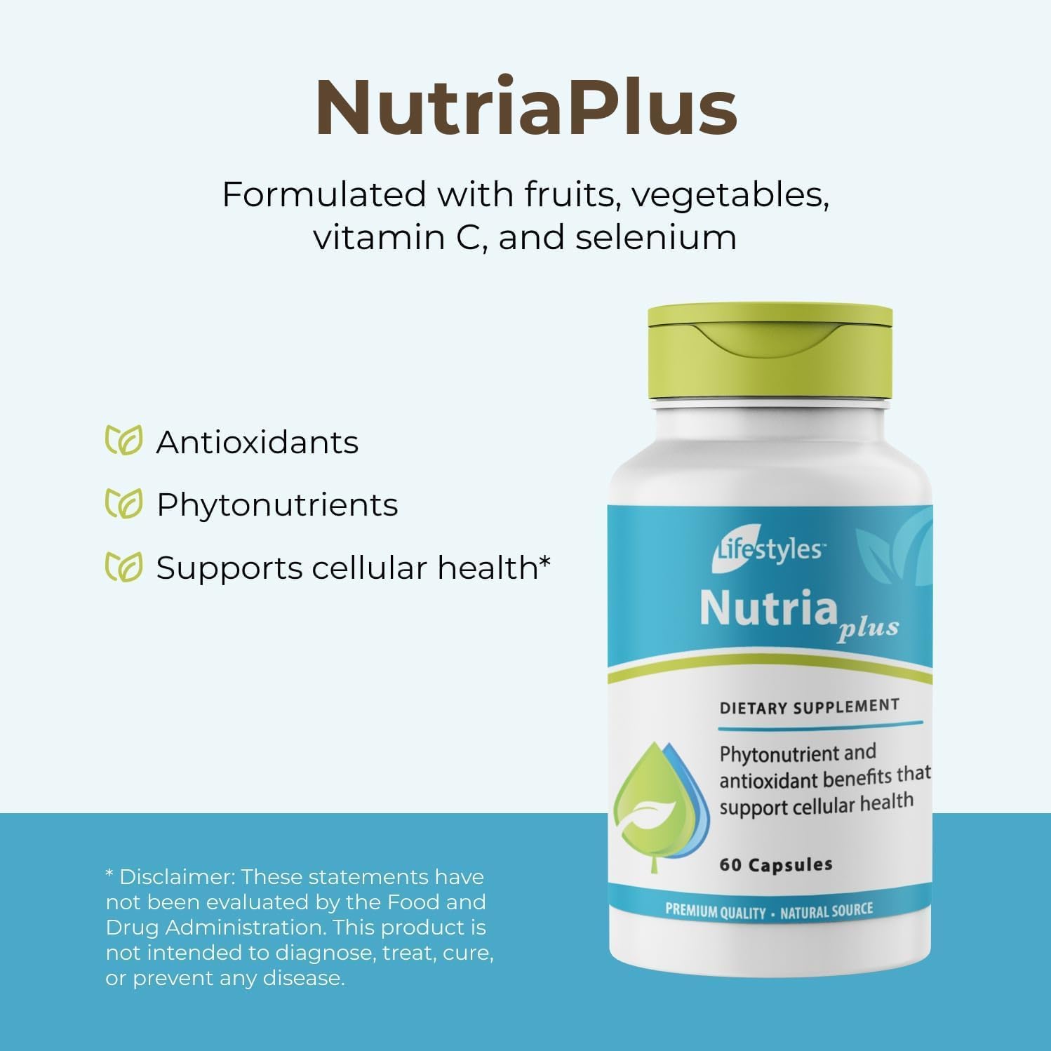 Lifestyles NutriaPlus Antioxidant Supplement - Herbal Immune Support & Multivitamin with Selenium, Vitamin C, Green Tea, Garlic, and More – Made in Canada – 60 Capsules (60 Capsules (Pack of 1))