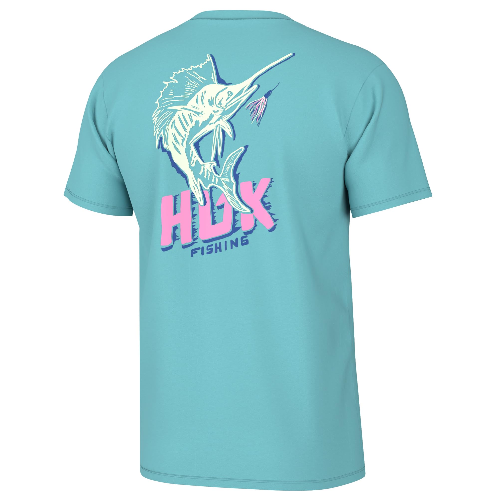 HUKmen's Fishing Graphic Tee, Performance Short Sleeve, Quick-dry