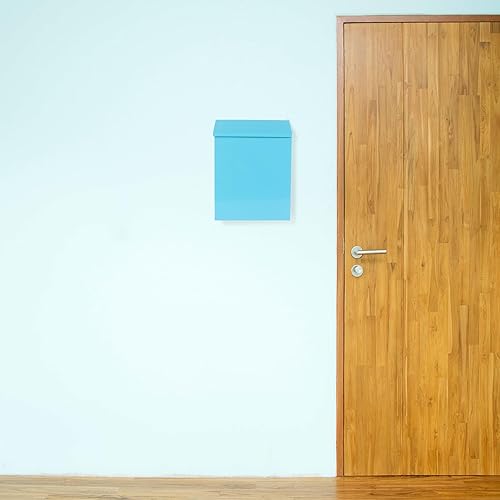 Miniatura 8 de Veemoon Buzón de pared con cerradura de llave, buzón de metal exterior de estilo europeo, caja de sugerencias de bloqueo, caja de sugerencias
