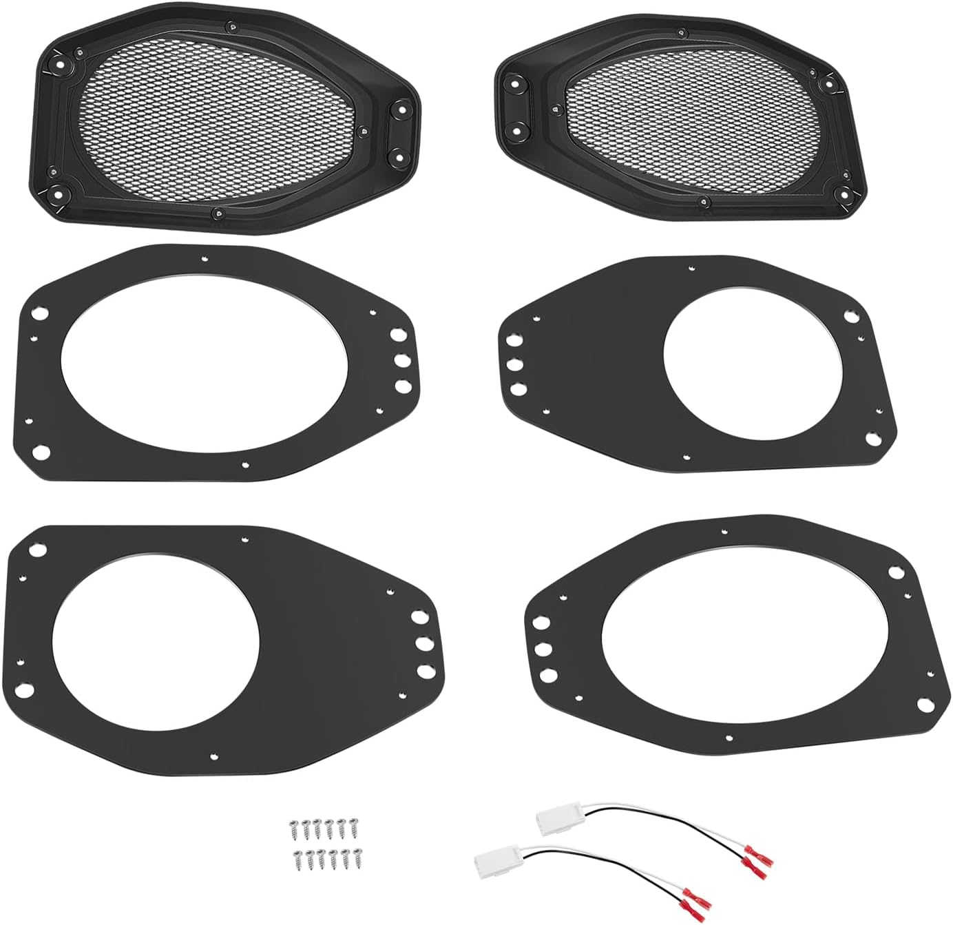 YMT 6.5" Speaker Pod Adapters Rear Speakers Mesh Fits for Jeep Wrangler JL & Gladiator JT