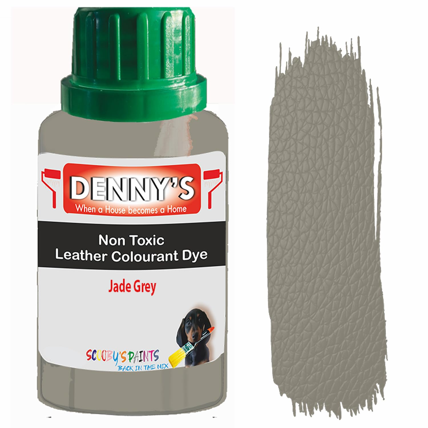 All in One Leather Colourant Self Seal Leather Dye Repair Paint for Furniture, Sofas, Car Seats (Jade Grey, 100ml Bottle)